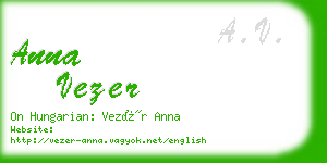 anna vezer business card